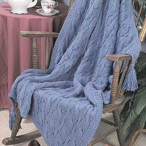 Vintage Knitting Pattern Cable Knit Fisherman Style Afghan PDF Instant Digital Download Aran Textured Throw Blanket Home Decor