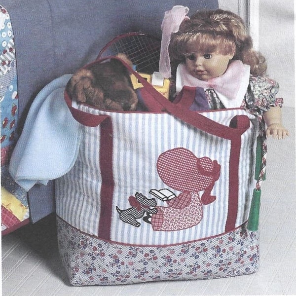 Sunbonnet Sue and Scottie Tote Bag Pattern Instant Digital Download Sunbonnet Sue & Dog Diaper Bag Beach Bag Sewing Pattern Kids