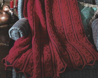 Vintage Crochet Pattern Elegant Mile a Minute Style Afghan PDF Instant Digital Download Cable Knit Design Throw Blanket Holiday Home Decor