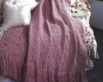 Vintage Crochet Pattern Elegant Chain of Hearts Afghan PDF Instant Digital Download Plush Valentine Throw Blanket Home Decor