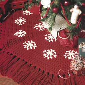 Vintage Christmas Crochet Pattern Snowflake Tree Skirt PDF Instant Digital Download Nordic Holiday Home Decor 35" Diameter