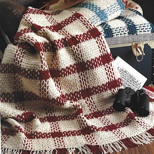 Vintage motif country plaid Afghan PDF téléchargement numérique instantané au crochet stade jeté couverture décoration d'intérieur