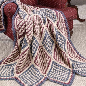 Vintage Crochet Pattern 4th of July Afghan Blanket Bed Cover Throw Patriotic Country Heirloom Blanket PDF Instant Download Farmhouse Decor