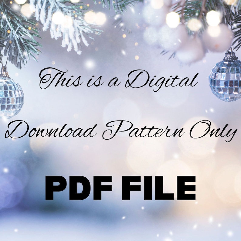 Peut inclure: Un mod&egrave;le de t&eacute;l&eacute;chargement num&eacute;rique pour un fichier PDF. L'image pr&eacute;sente un arri&egrave;re-plan d'hiver enneig&eacute; avec des lumi&egrave;res scintillantes et une boule disco argent&eacute;e.