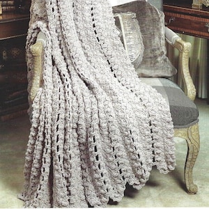 Mile a Minute Crochet Pattern Elegant Lacy Afghan Blanket PDF Instant Digital Download Shabby Chic Farmhouse Decor Couch Throw Home Decor