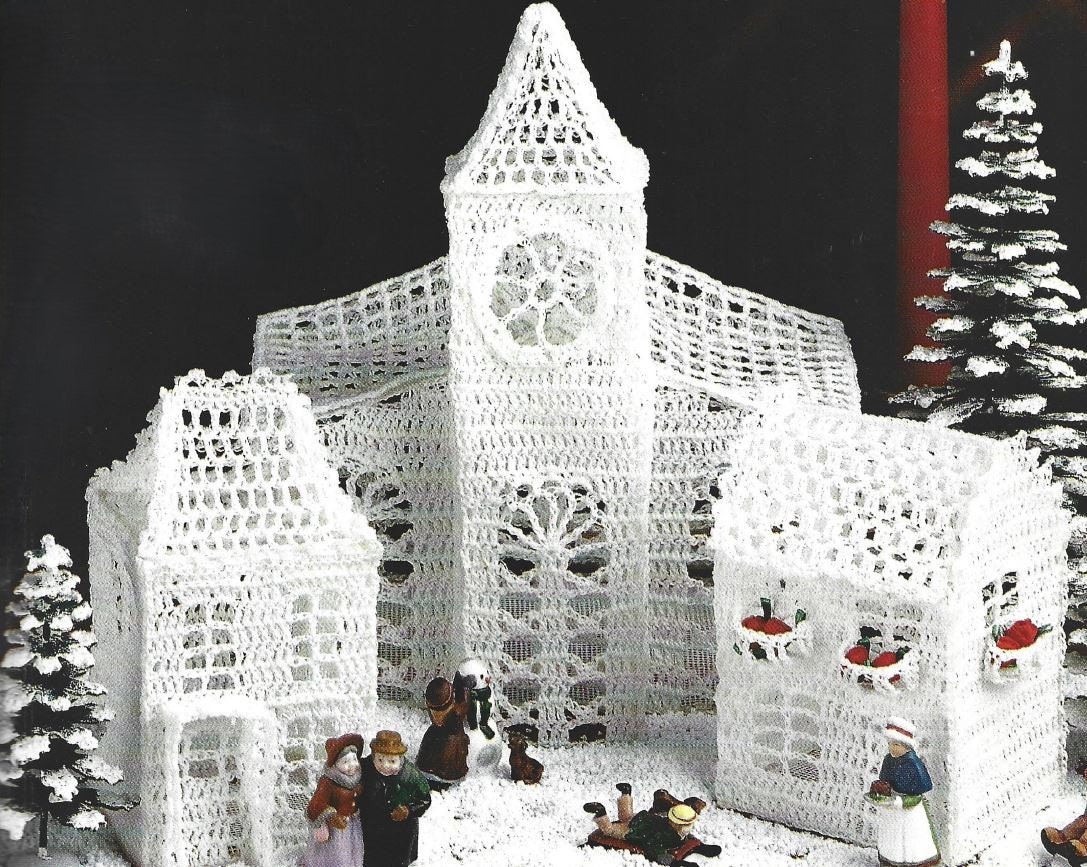 Vintage Crochet Pattern Victorian Christmas Village Town PDF