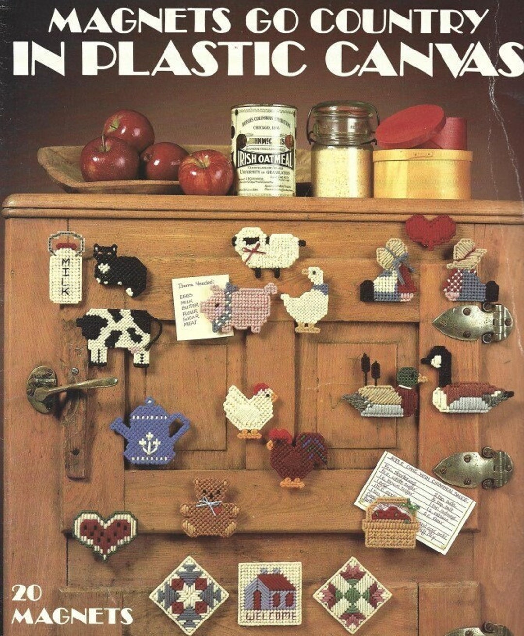 Vintage Plastic Canvas Fridge Magnets Pattern PDF Instant Digital ...
