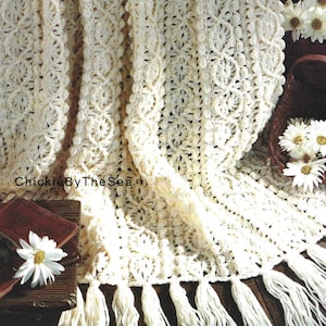 Vintage Crochet Pattern Lacy Daisy Flower Afghan PDF Instant Digital Download Elegant Floral Throw Blanket Home Decor