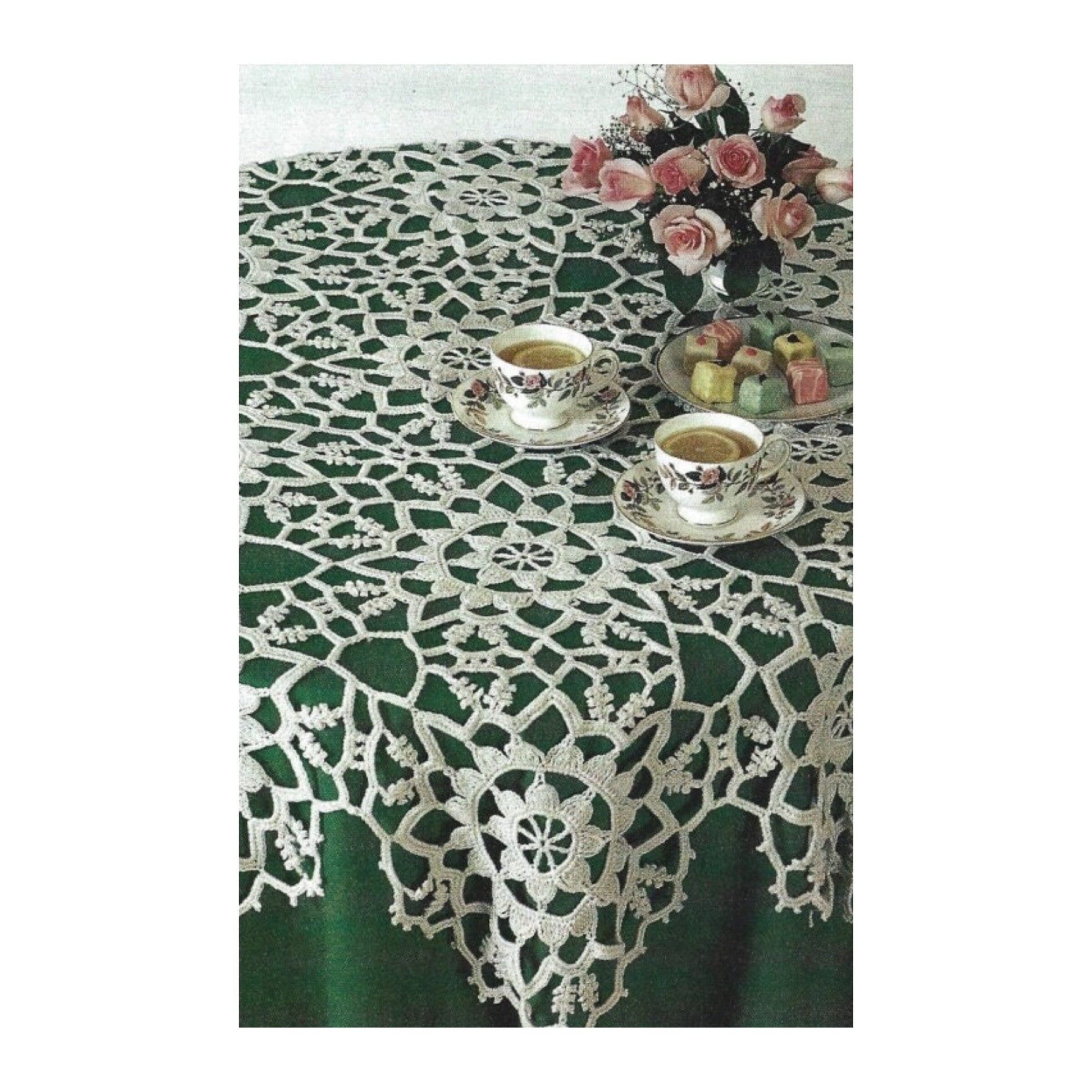 35 Crochet Tablecloth Patterns with Doilies, Motifs, and Table Runners 30 Vintage Crochet Pattern Irish Heirloom Motif Tablecloth