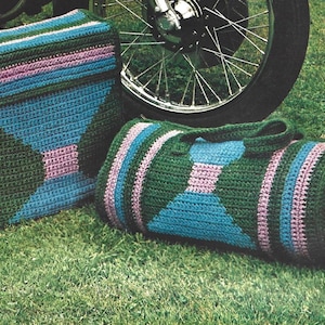 Vintage Häkelmuster Gemustert Rucksack Schultertasche PDF Sofortiger digitaler Download Geometrische Häkeln alle Tasche Dufflebag Strandtasche Reisetasche gehäkelt