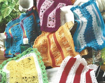Mile a Minute Dishcloths Crochet Pattern Includes 12 Different Washcloth Designs Leaflet PDF Instant Digital Download Kitchen Home Decor