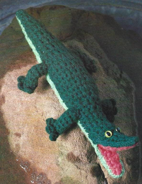 40 Alligator Crochet Patterns for Handmade Gifts, Nursery Decor, and Playful Amigurumi 22 Vintage Crochet Pattern Plush Alligator Toy Baby Shower