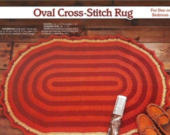 Vintage Crochet Oval Rug Pattern: Retro Boho Home Decor PDF Instant Digital Download Download