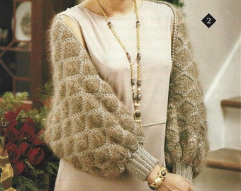 Vintage Crochet Pattern Shoulder Wrap Sweater Shrug PDF Instant Digital Download Shoulderette Arm Warmer Womens Bolero Shruggie