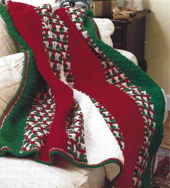 Vintage Crochet Pattern Classic Christmas Panel Afghan PDF Instant Digital Download Cozy Holiday Throw Blanket Home Decor