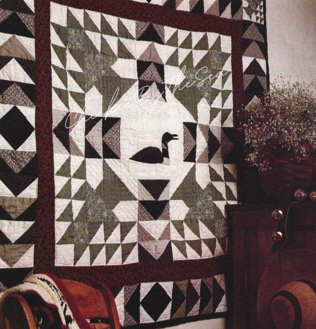 Loon Pattern Paper Vintage Loon Quilt Pattern, Duck Throw Blanket (PDF Digital Download ...