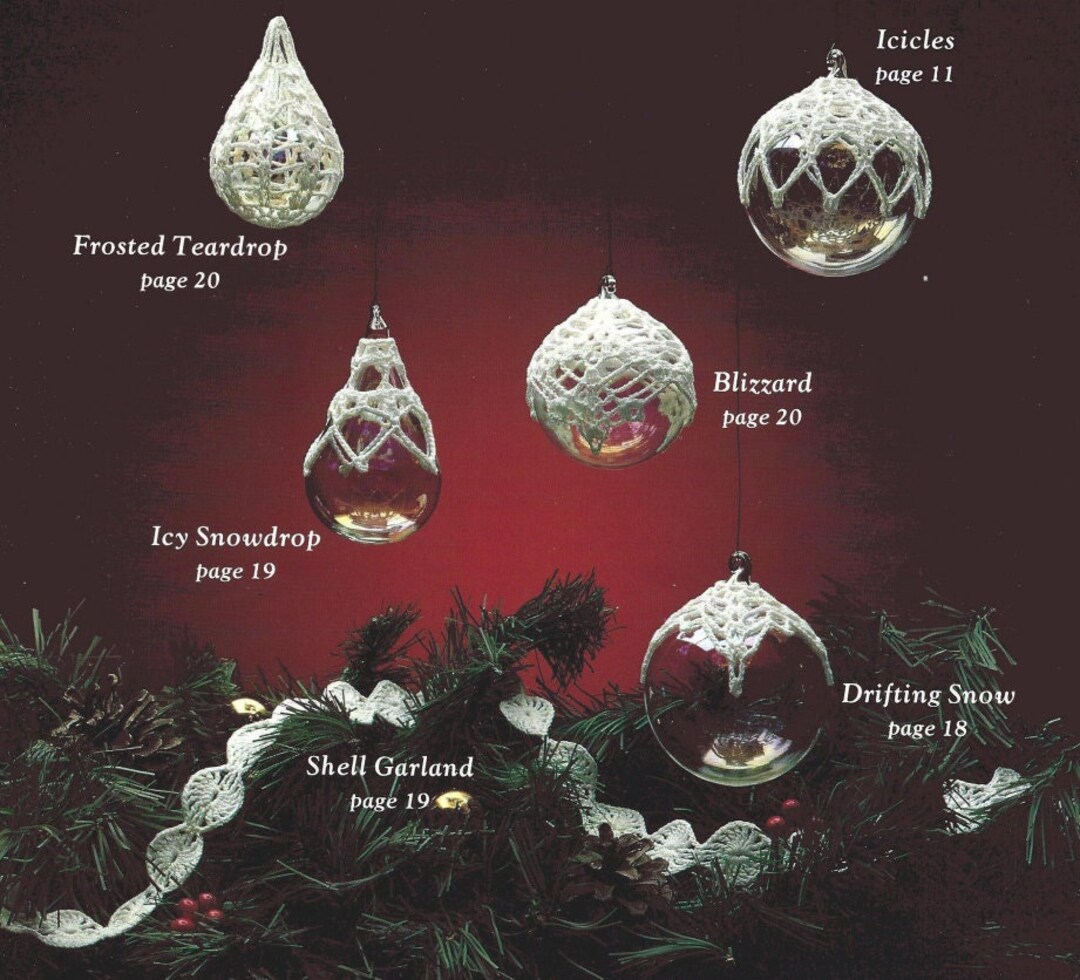 Vintage Crochet Christmas Ornaments &amp; Garland Pattern: Lacy Victorian ...