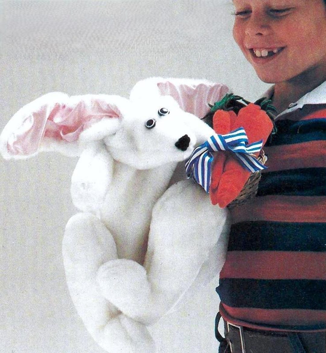 Vintage Sewing Pattern Plush Rabbit Family 25" Giant Rabbit and 11 ...