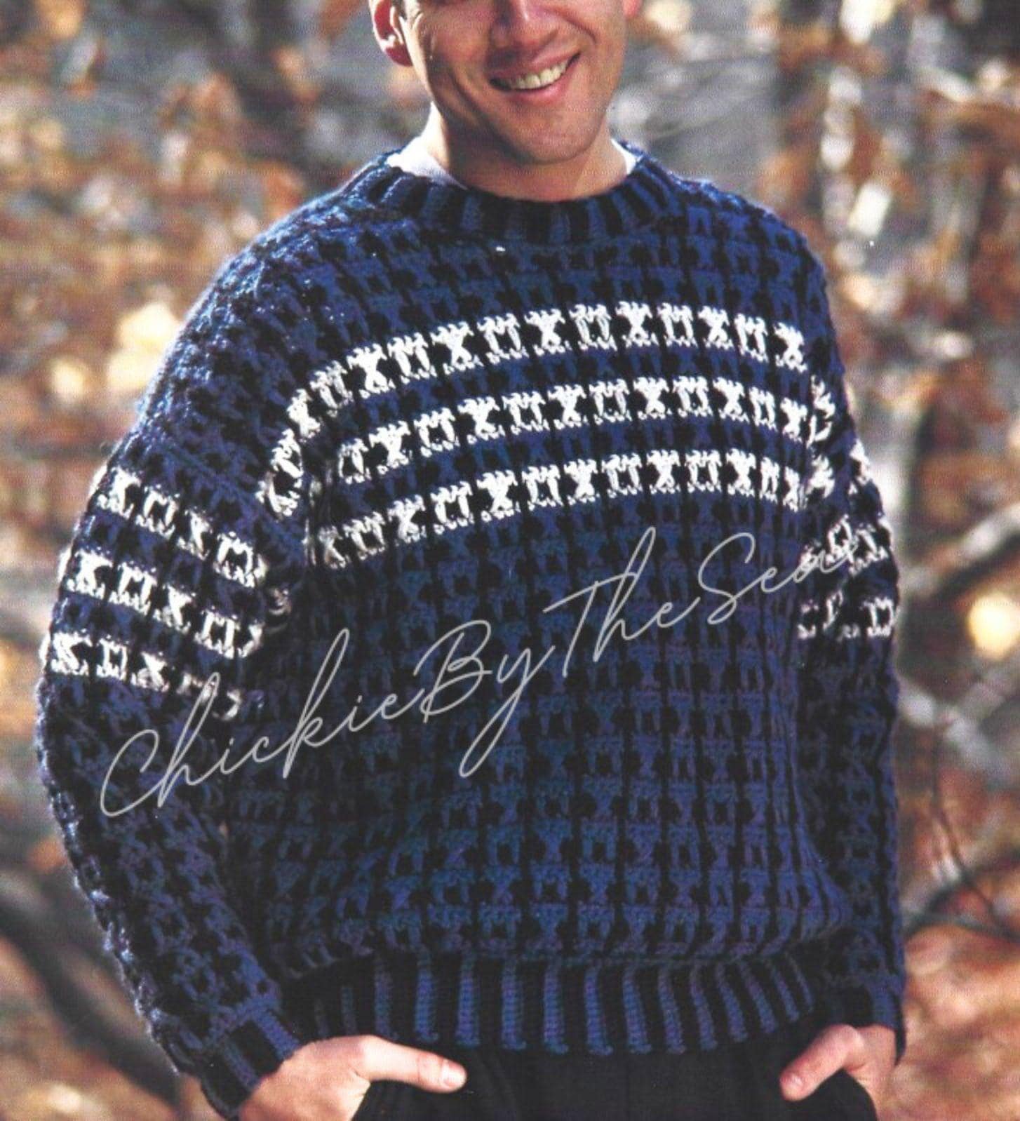 39 Crochet Sweater Patterns for Men You Can Wear Year After Year 23 Vintage Crochet Pattern Mens Fair Isle Pullover Sweater