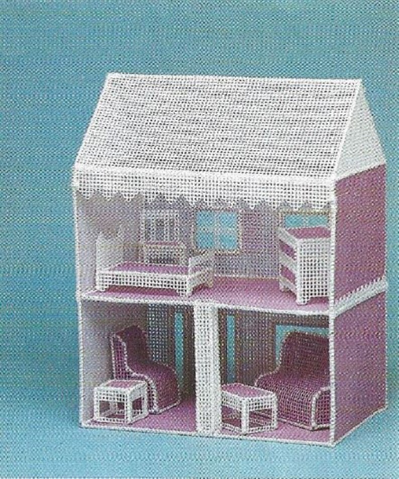 Plastic Canvas Dollhouse Pattern My First Dollhouse and Doll - Etsy