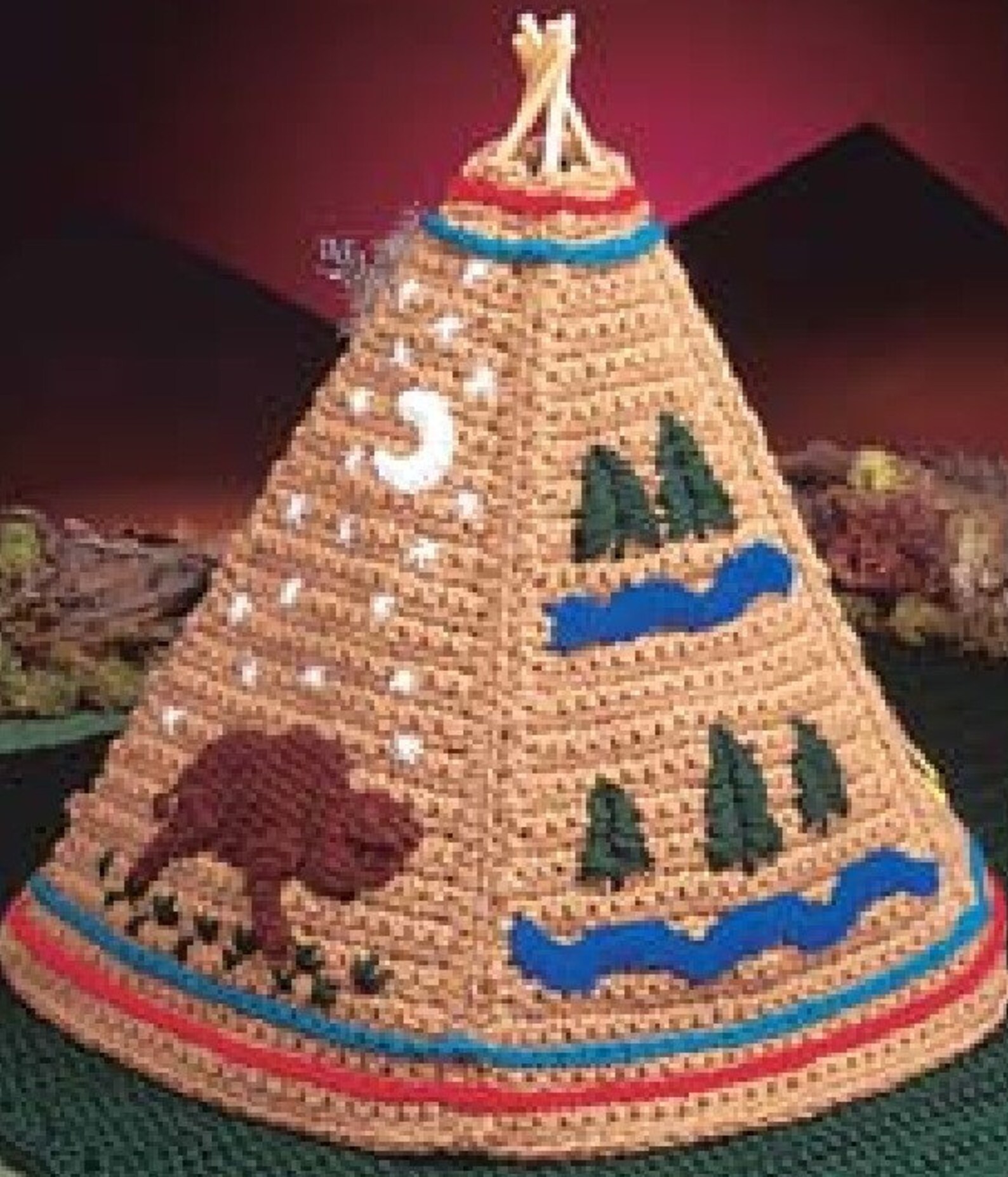 Vintage Crochet Pattern Native American Teepee Playset PDF Etsy