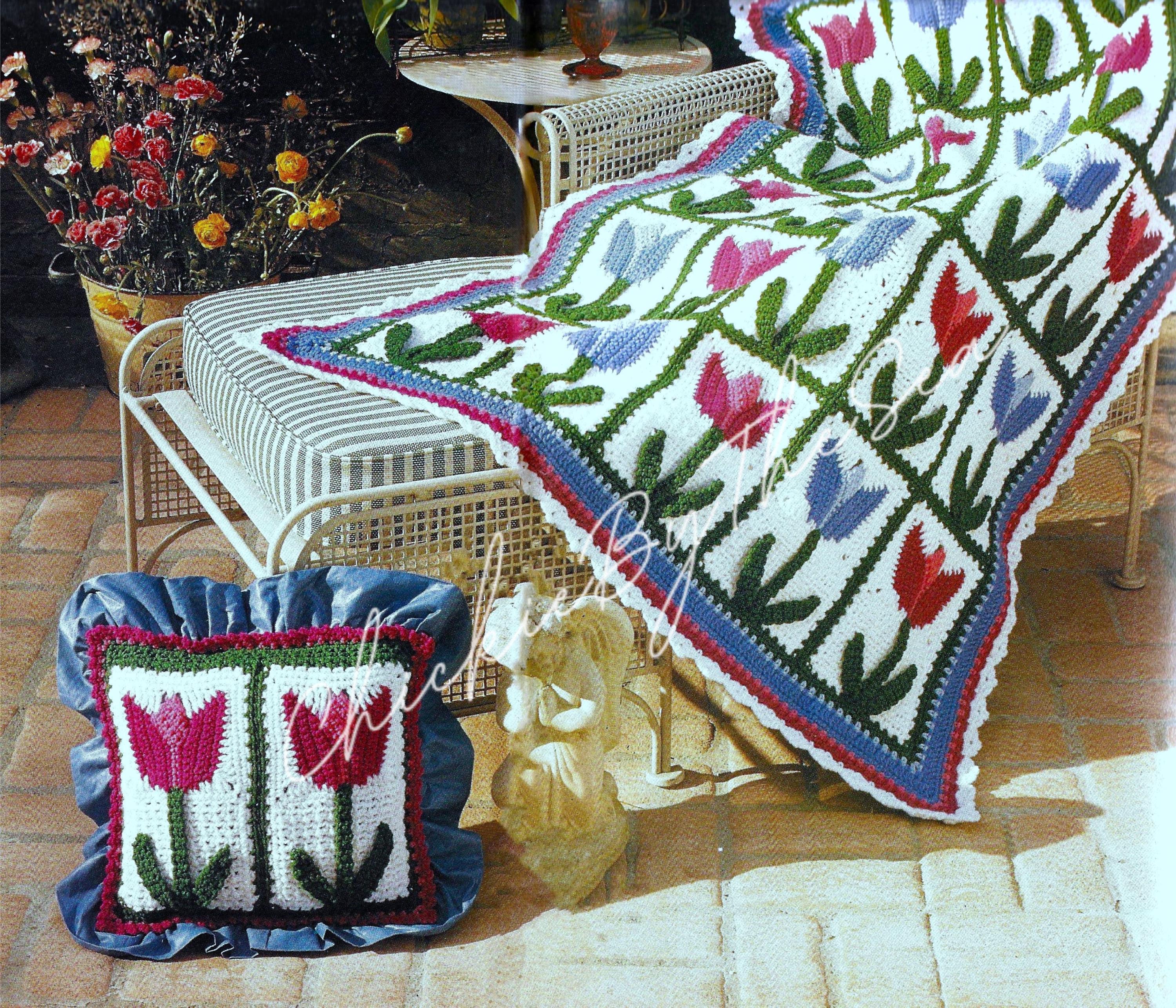 38 Beautiful Crochet Quilt Patterns You Will Want to Make 27 Vintage Crochet Quilt Pattern Tulip Garden Motif Afghan