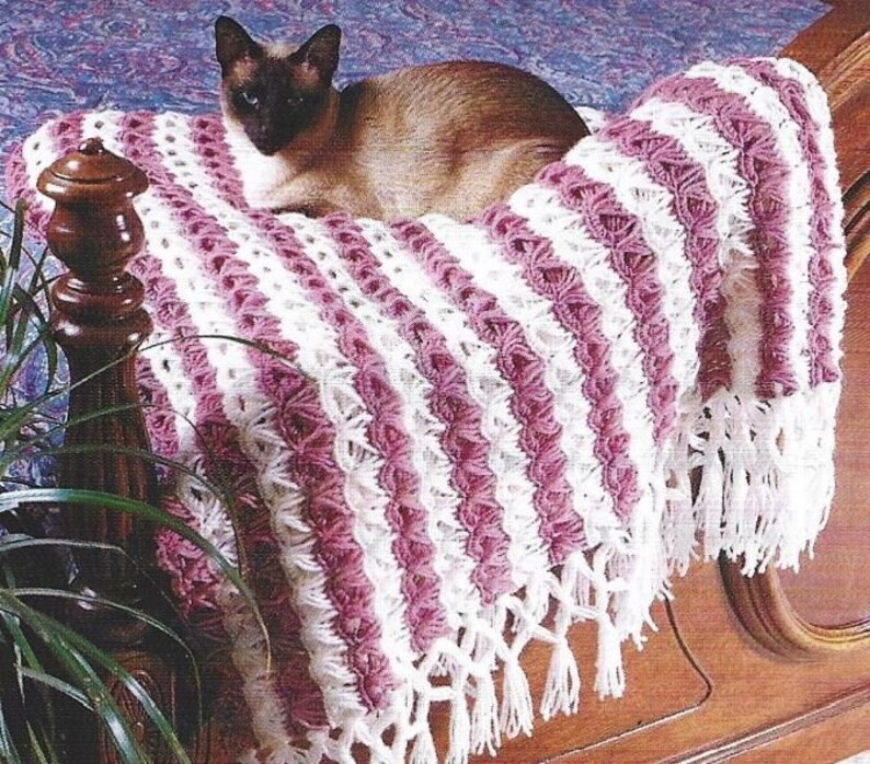 Crochet Blanket Pattern Broomstick Lace Afghan Blanket PDF Etsy