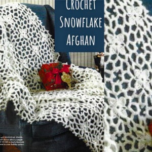 Vintage Weihnachten Häkelanleitung Schneeflocke Motiv Afghan PDF Instant Download Winter Weiß Decke Urlaub Home Decor