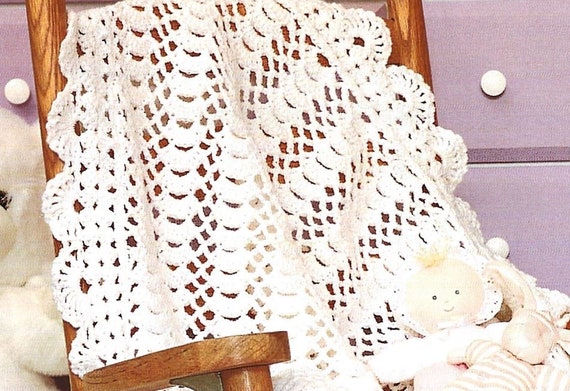 Vintage Crochet Pattern Lacy Baby Blanket Afghan PDF Instant Digital Download Stroller Cover Baby Shower Gift Lapghan Etsy Canada
