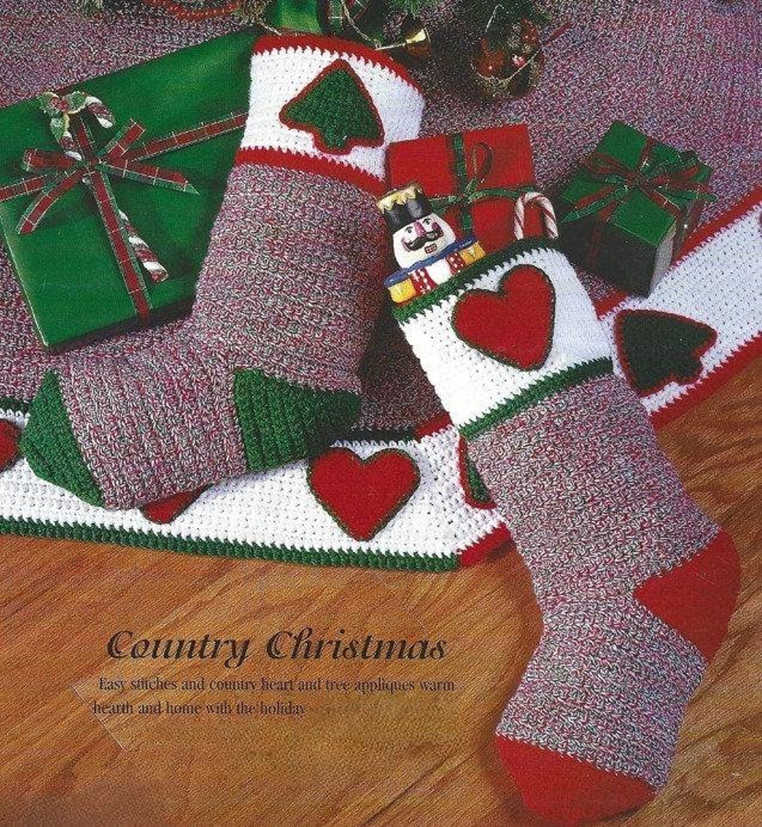 Vintage Crochet Christmas Stocking Pattern PDF Instant Digital Download ...