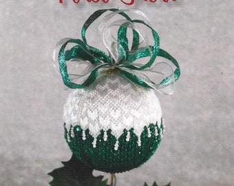 Vintage Cross Stitch Pattern Elegant Christmas Snow Ball PDF Instant Digital Download Shimmering Holiday Ornament Home Decor