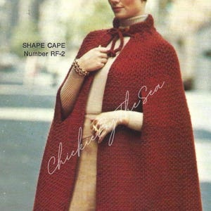 Vintage Crochet Pattern Womens Cardigan Sweater Cape PDF Instant Digital Download Mock Turtleneck Tunic Poncho Coat Jacket