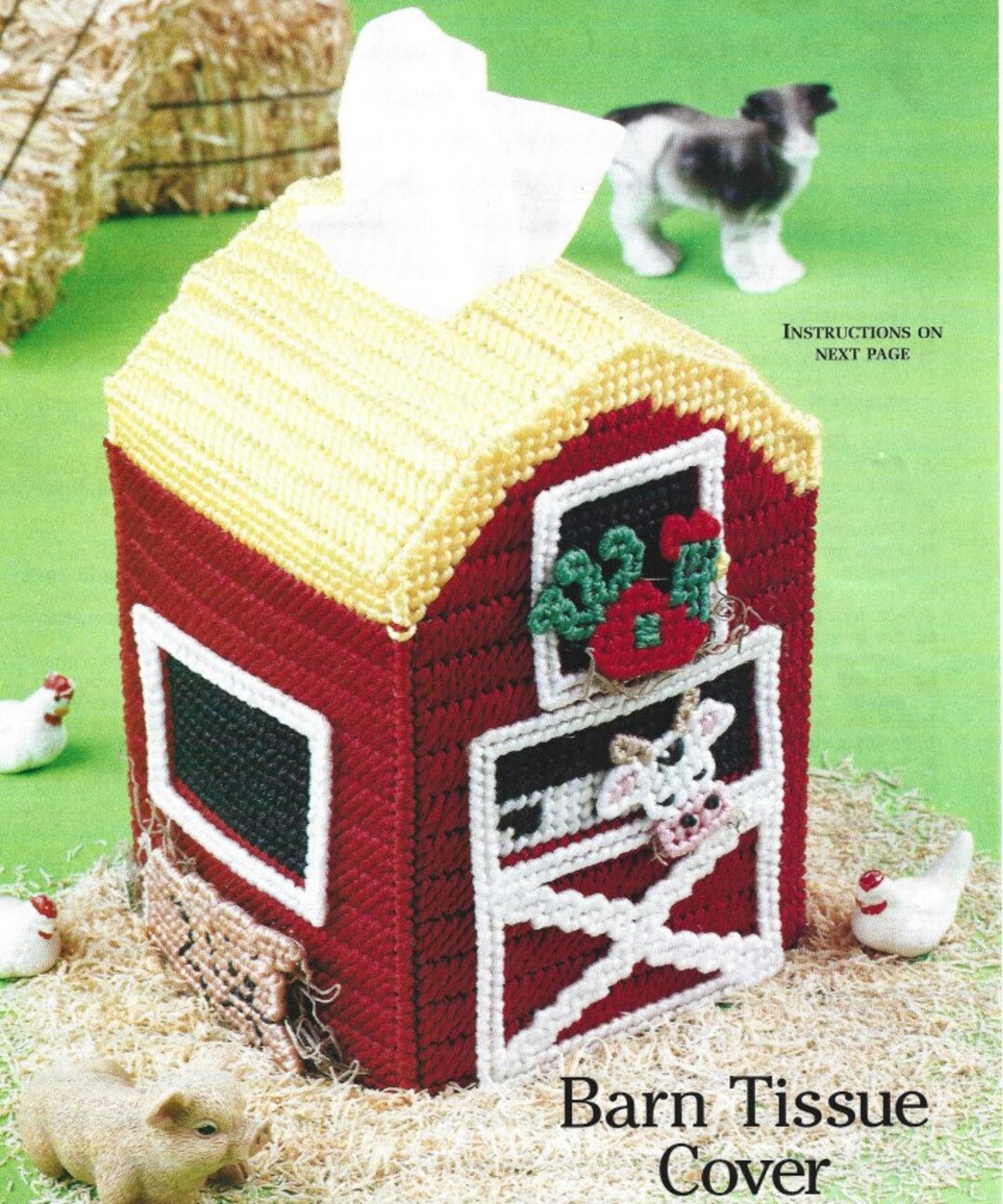Plastic Canvas Pattern Barnyard Tissue Box Cover PDF Instant Digital