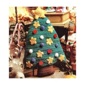 Vintage Christmas Crochet Pattern Christmas Tree Pillow Quick & Easy PDF Instant Digital Download Amigurumi Christmas Plush Holiday Decor