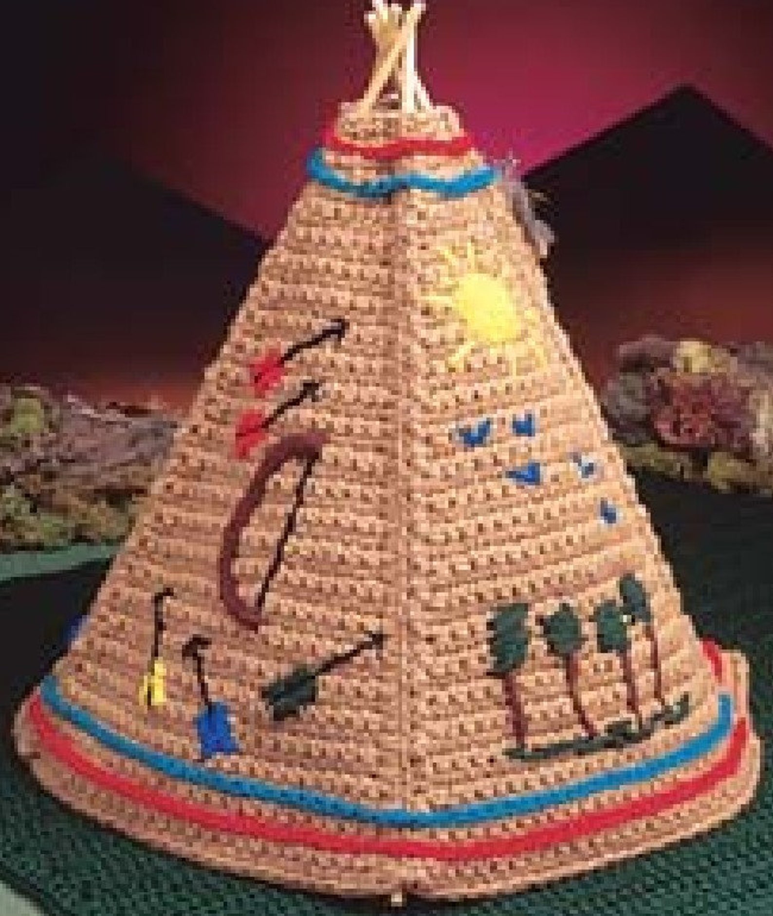 Tepee Pattern Vintage Crochet Pattern Native American Teepee Playset PDF Instant ...