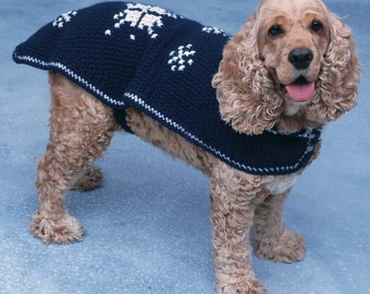 Crochet Sweater Pattern for Dogs Christmas Snowflake Sweater Coat PDF Instant Digital Download Dog Clothes Pattern Toy Size to Large Size