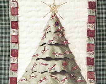 Vintage Sewing Pattern Quilted Christmas Tree Advent Calendar PDF Instant Digital Download Holiday Mantel Home Decor Countdown to Christmas