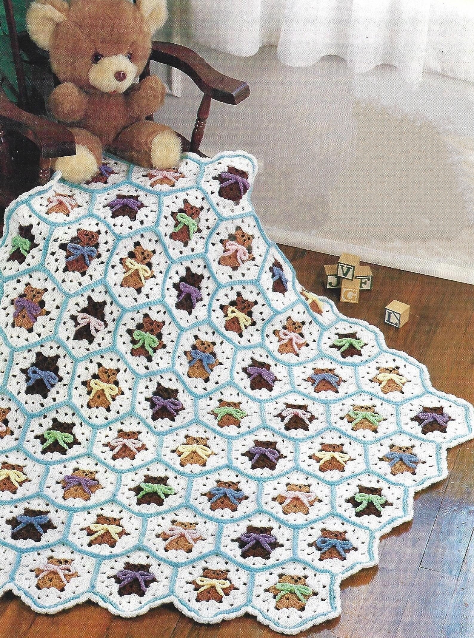 30 Teddy Bear Blanket Crochet Patterns for Cozy Baby Gifts, Loveys, and Keepsake Afghans 34 Vintage Teddy Bear Granny Afghan