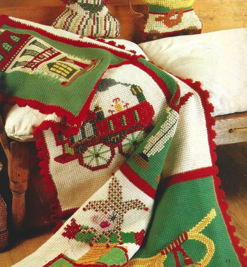 Vintage Christmas Crochet Afghan Pattern PDF Instant Digital Etsy