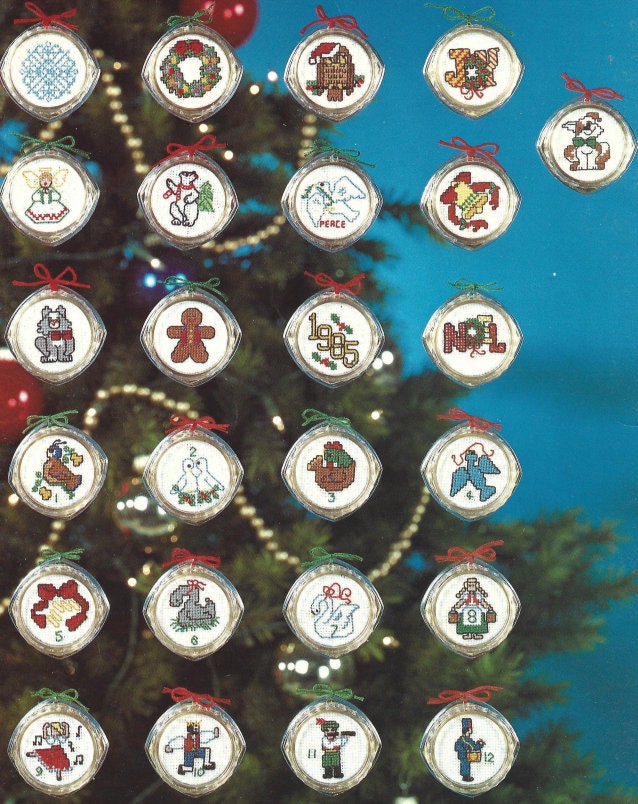 Cross Stitch Christmas Pattern 50 Mini Framed Ornaments PDF Instant ...