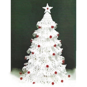 Christmas Crochet Pattern PDF Instant Digital Download Crochet Cotton Christmas Tree Winter Decor For Fireplace Mantel or Centerpiece