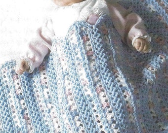 Vintage Crochet Pattern Baby Afghan PDF Instant Digital Download Lacy Crib Bedding Throw Blanket Home Decor Stroller Cover