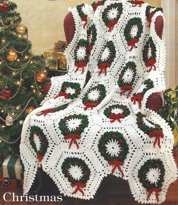 Crochet Christmas Wreath Pattern Afghan PDF Instant Digital Etsy