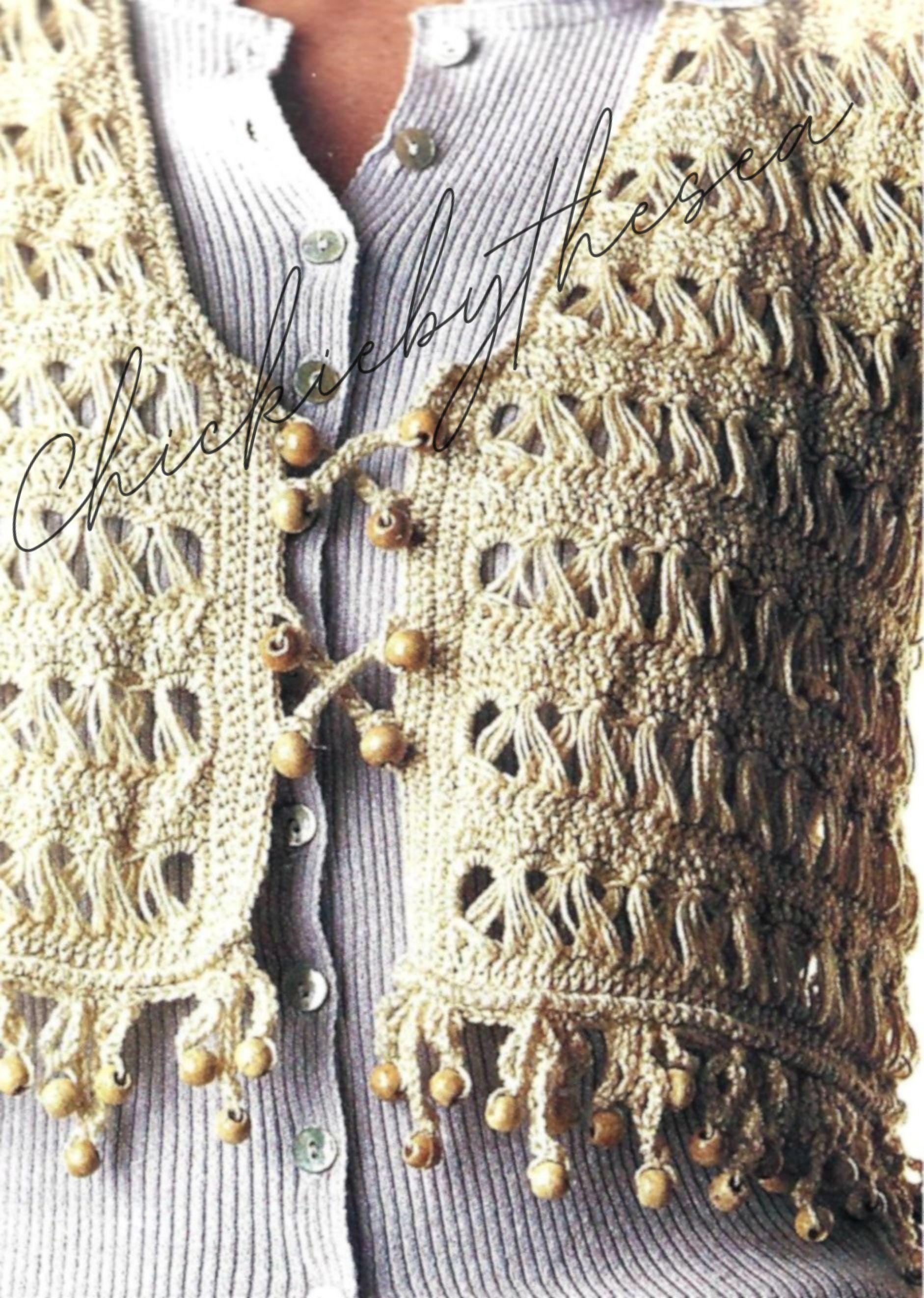 Vintage Crochet Pattern Broomstick Lace Vest PDF Instant Digital ...