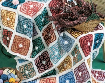 Vintage Crochet Pattern Scrap Yarn Afghan PDF Download Instant Digital Download Colorful Throw Blanket Scrapghan Home Decor