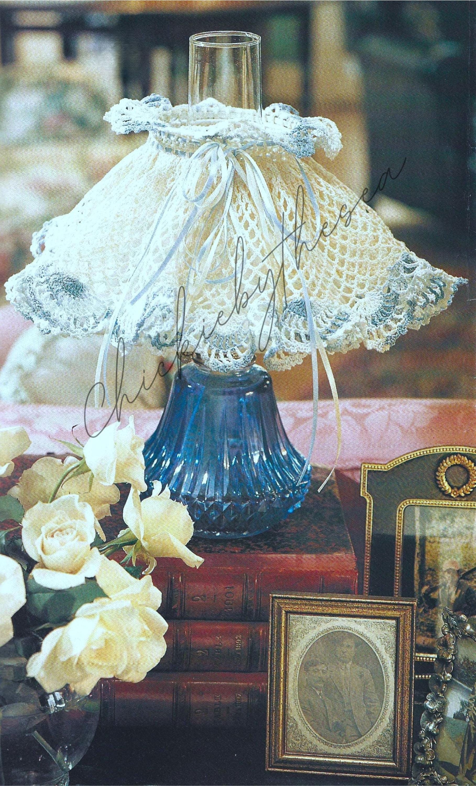 34 Crochet Lamps That Will Look Great in Your Home 33 Vintage Crochet Pattern Victorian Ruffle Boudoir Lamp