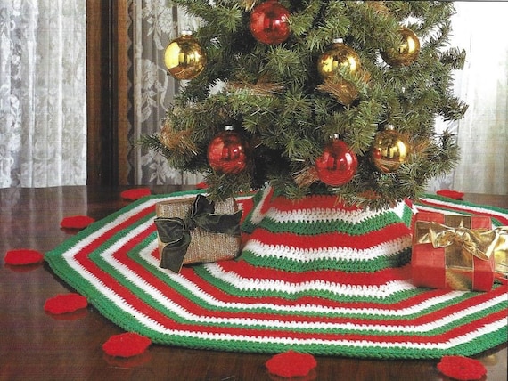 Crochet tree skirt etsy sales