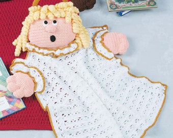Vintage Crochet Pattern Angel Security Blanket Afghan Amigurumi Cuddle Angel Toy PDF Download Baby Blanket Buddy Nursery Decor