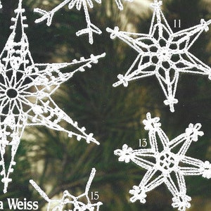 Vintage Crochet Pattern 16 Snowflake Ornaments Lacy Christmas image 6