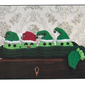 Christmas Crochet Patterns Christmas Pea Pod PDF Instant Digital Download Amigurumi Crochet Pattern Santa Peas in a Pod Children Kids Toys